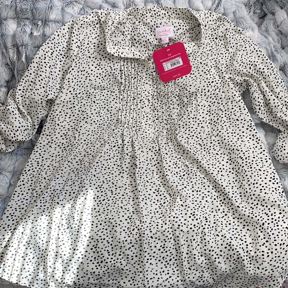 Black and White polkadot blouse